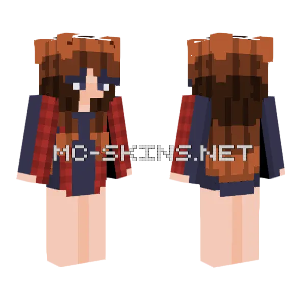 Unfinished Girl Skin Minecraft skin, front and back