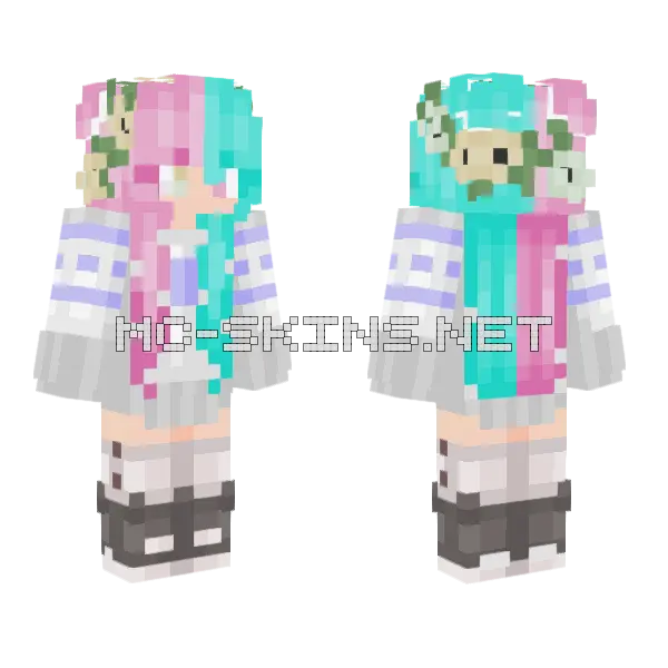Uni Minecraft skin, front and back