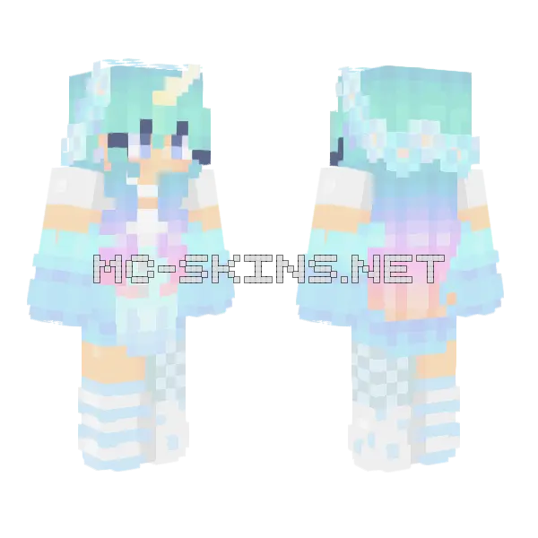 Unicorn Sea Minecraft skin, front and back