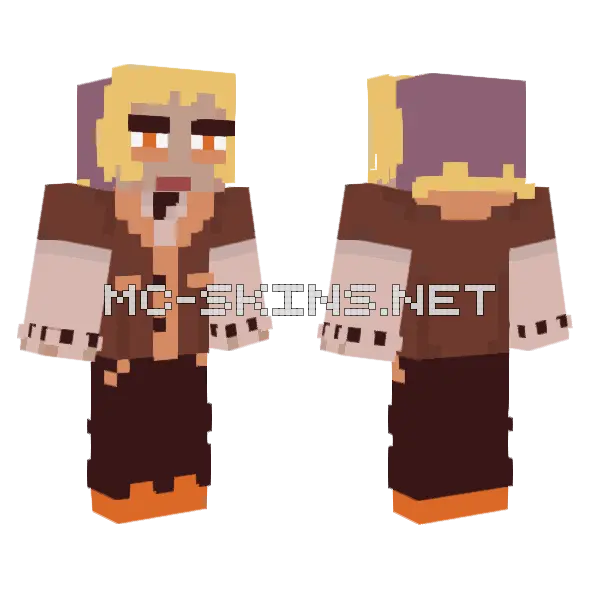 Uniform Orange Minecraft skin, front and back