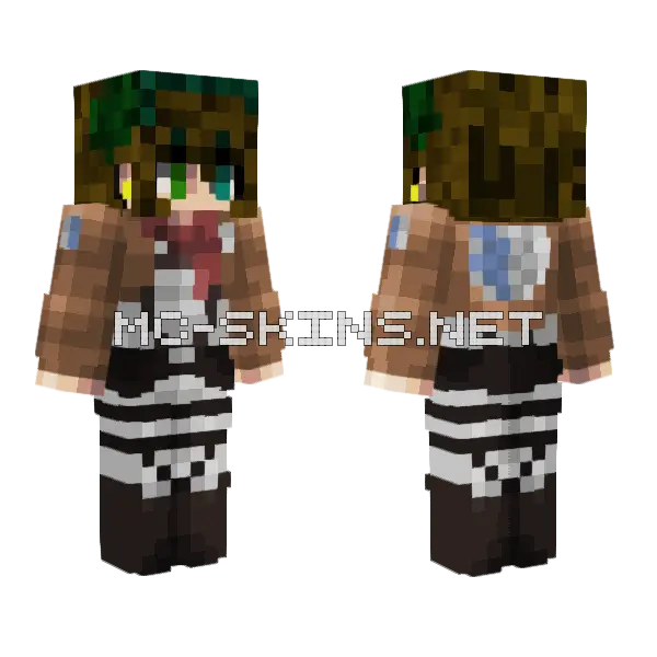Uniforme Mikasa Minecraft skin, front and back