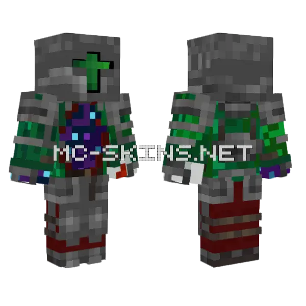 Universal Knight Minecraft skin, front and back