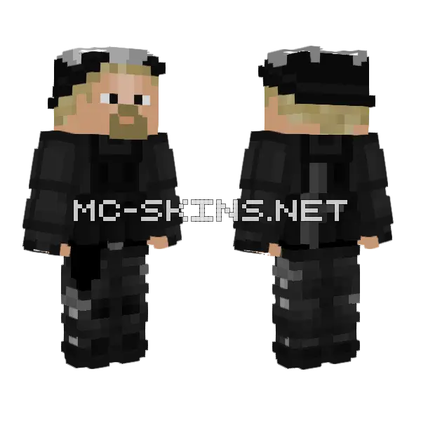 Unmasked Dark Clown Minecraft skin, front and back