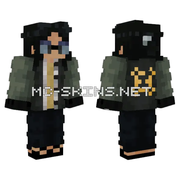 Unnamed Sona Bedrock Minecraft skin, front and back