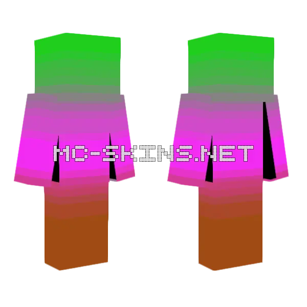 Unpleasant Gradient Minecraft skin, front and back