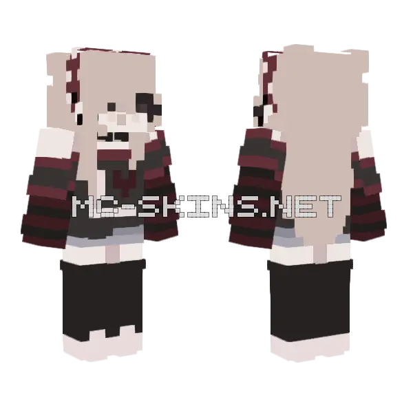 Unshaded Girl Minecraft skin, front and back