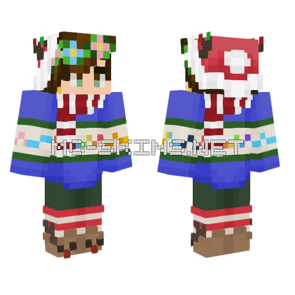 Unsuccessful End Xmas Skin V2 Minecraft skin, front and back