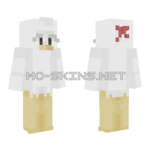 Untitled Goose Game Goose Minecraft skin, front and back