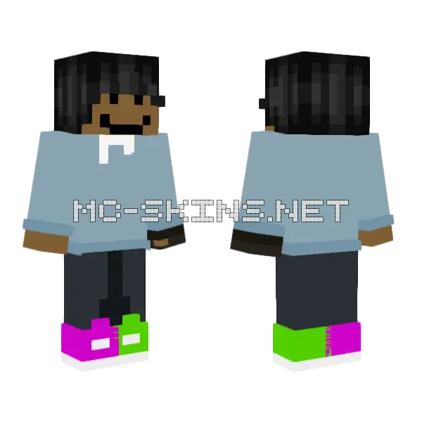 Updated Againnn Minecraft skin, front and back