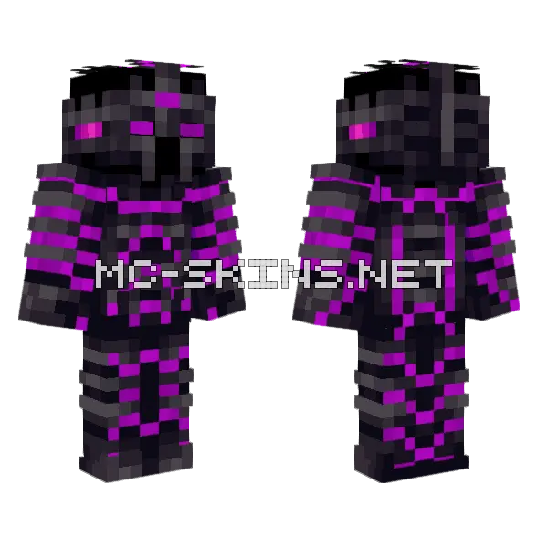 Updated Ender Knight Minecraft skin, front and back