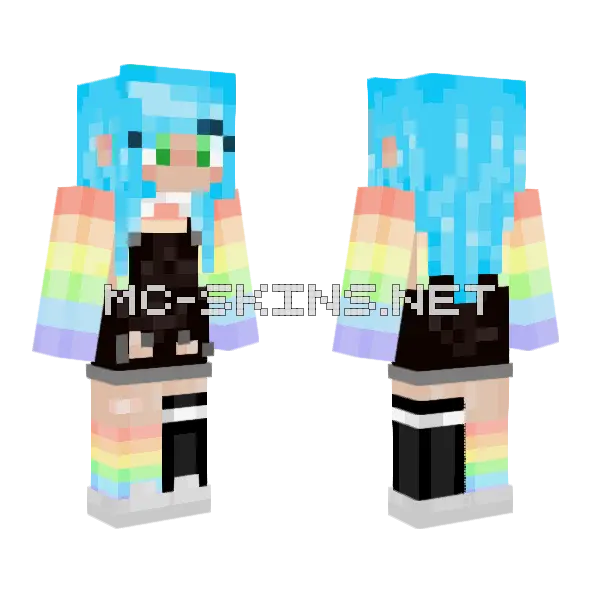 Updated Luna D Minecraft skin, front and back