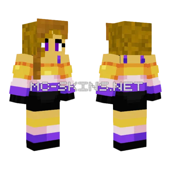 Updated Nonbinary Skin Minecraft skin, front and back