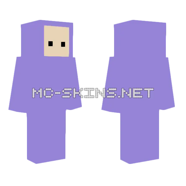 Updated Purple Teletubby Minecraft skin, front and back