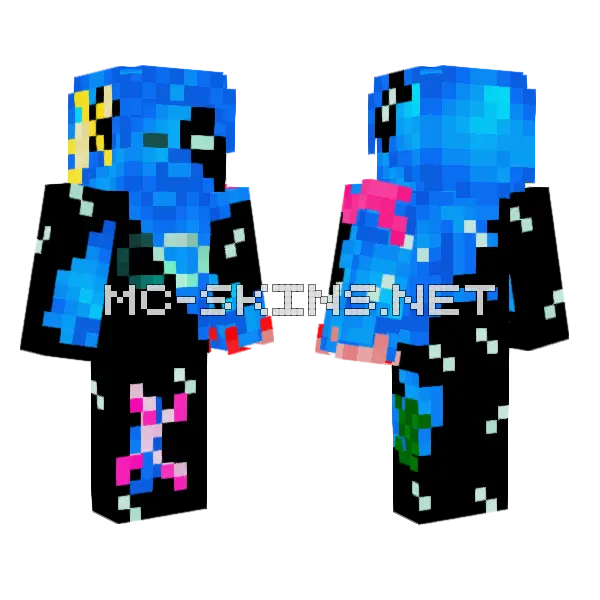 Upgraded Ocean Balance Minecraft skin, front and back