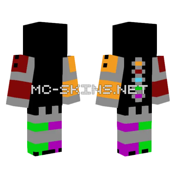 Upgrades Minecraft skin, front and back
