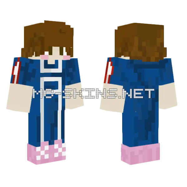 Uraraka Training Outfit Minecraft skin, front and back