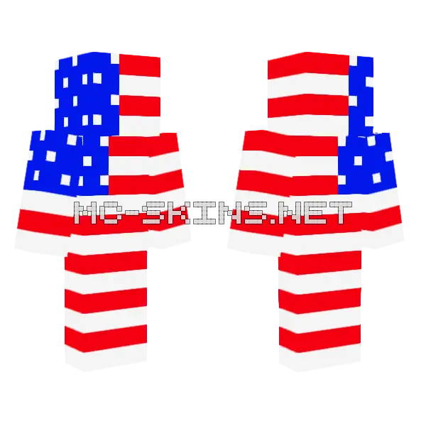 US Flag Bright Minecraft skin, front and back