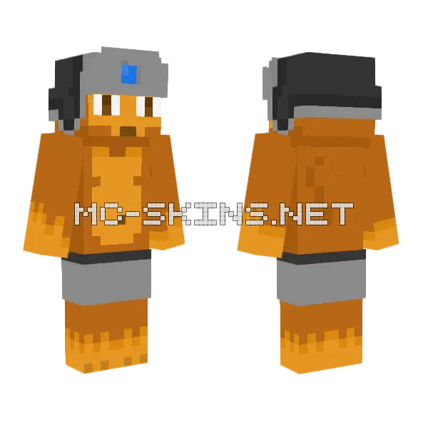 Ushanka Monki Minecraft skin, front and back