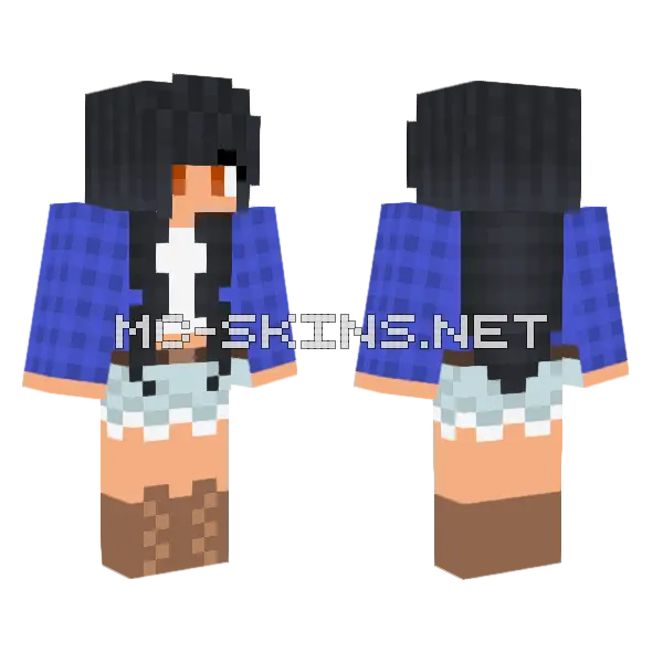 Uuii Blue Outfit Minecraft skin, front and back