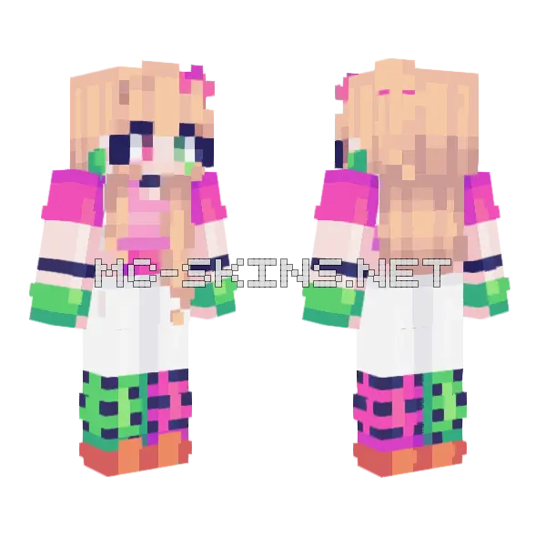 V Glamrock Minecraft skin, front and back