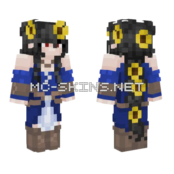 V Kaori Stage 2 Minecraft skin, front and back