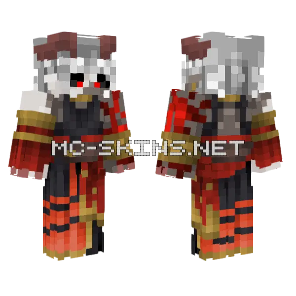 V Singe Stage 3 White Hair Minecraft skin, front and back
