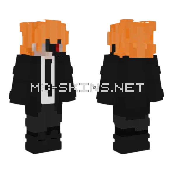 Vaki Orange Hair Minecraft skin, front and back
