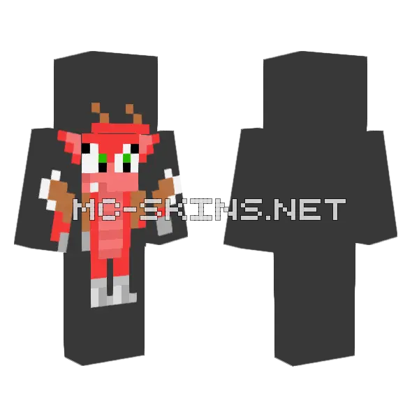 Val The Dragon Pixel Art Minecraft skin, front and back