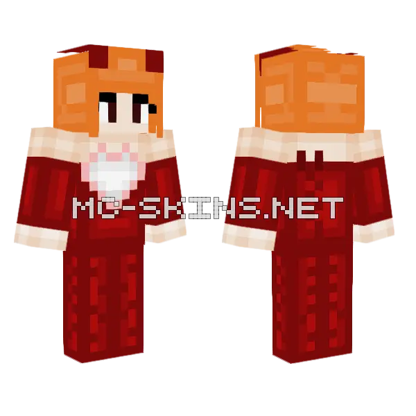 Valentine Devil Fox Girl Minecraft skin, front and back