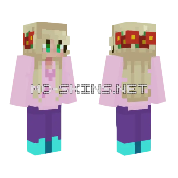 Valentine Girl Minecraft skin, front and back