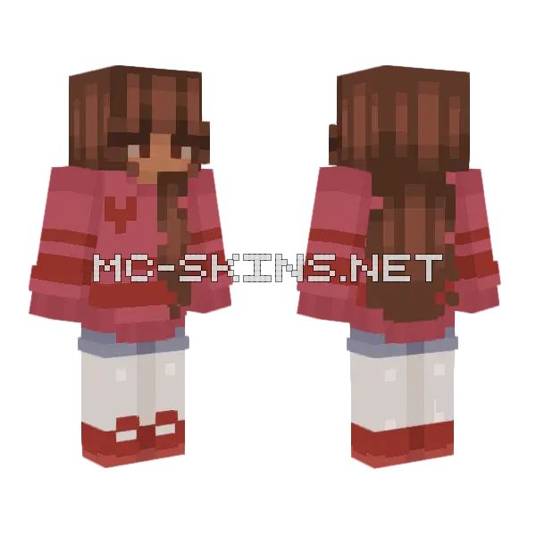 Valentine Girl Minecraft skin, front and back