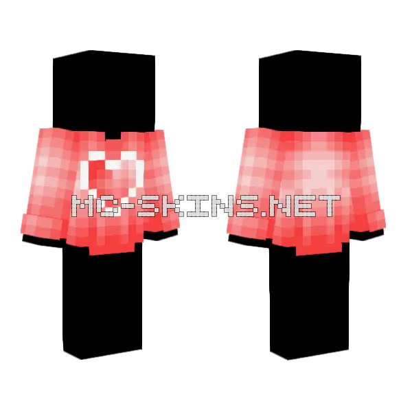 Valentine Peachy Pink Sweater Minecraft skin, front and back