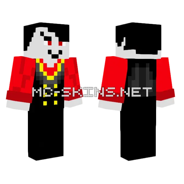 Vampire Suit Minecraft skin, front and back