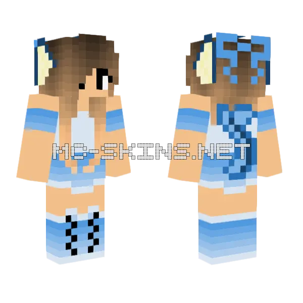 Vaporeon Girl Minecraft skin, front and back