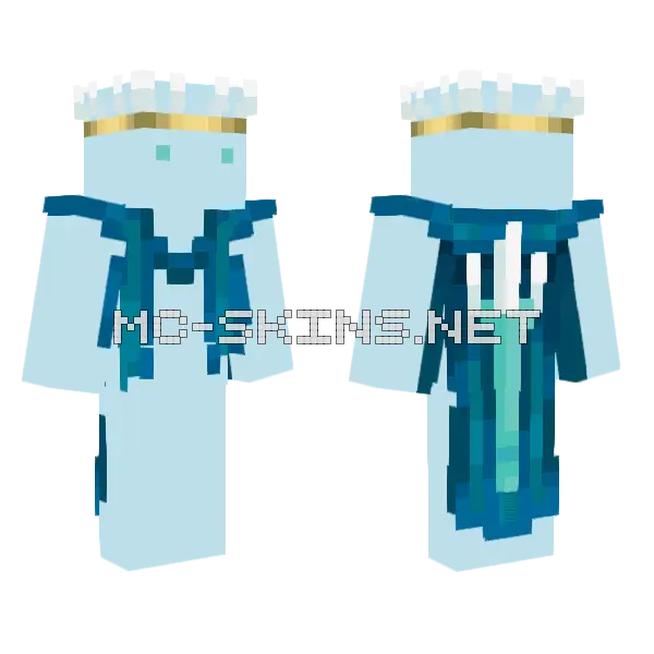 Varix Blue Outfit Minecraft skin, front and back