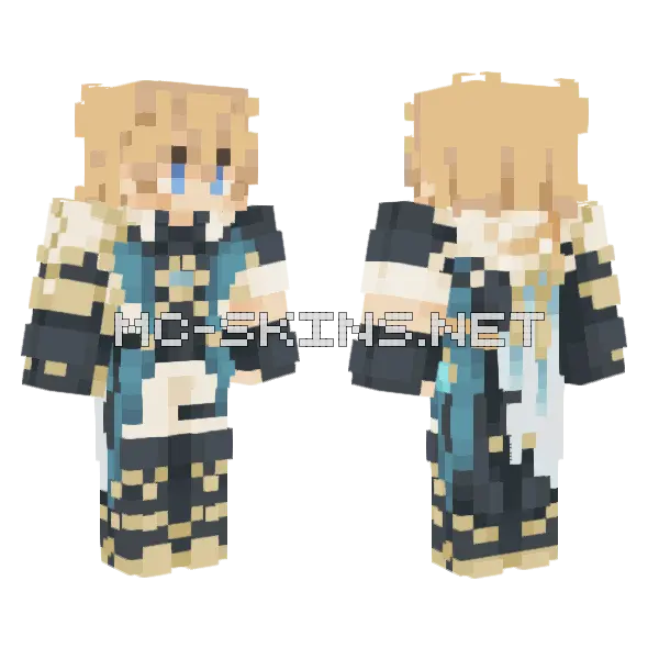 Varka Genshin Impact Minecraft skin, front and back