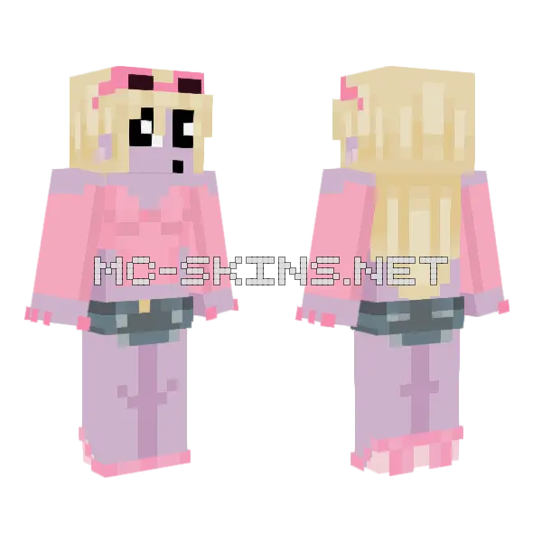 Varvavaa Pink Outfit Minecraft skin, front and back