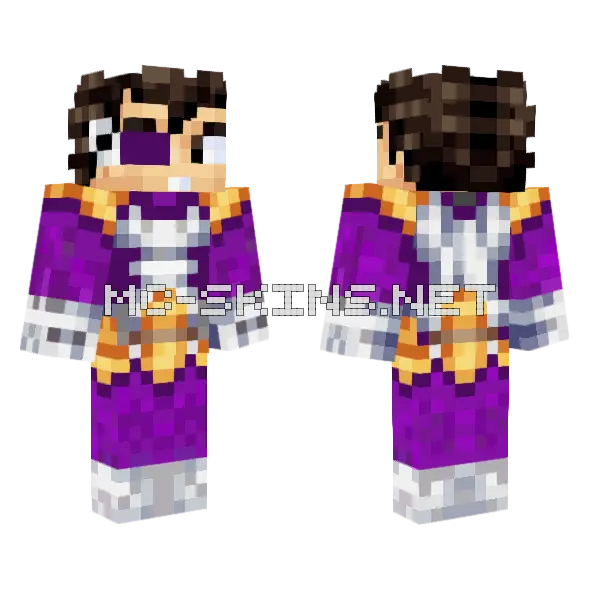 Vegeta Minecraft skin, front and back