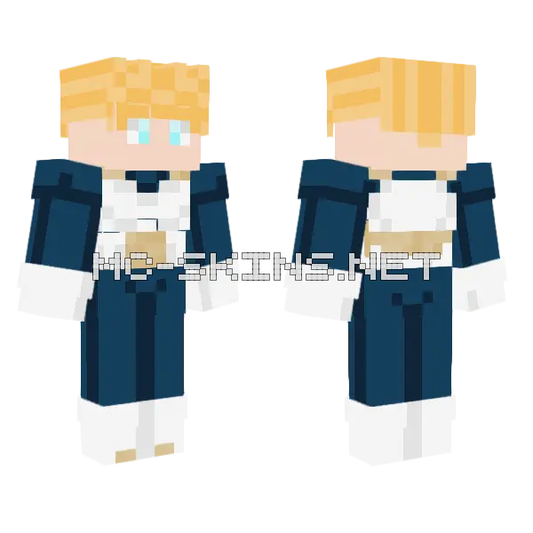 Vegeta Minecraft skin, front and back