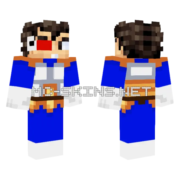 Vegeta Blue Minecraft skin, front and back
