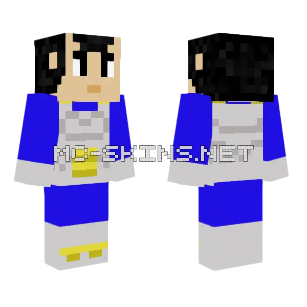 Vegeta Minecraft skin, front and back