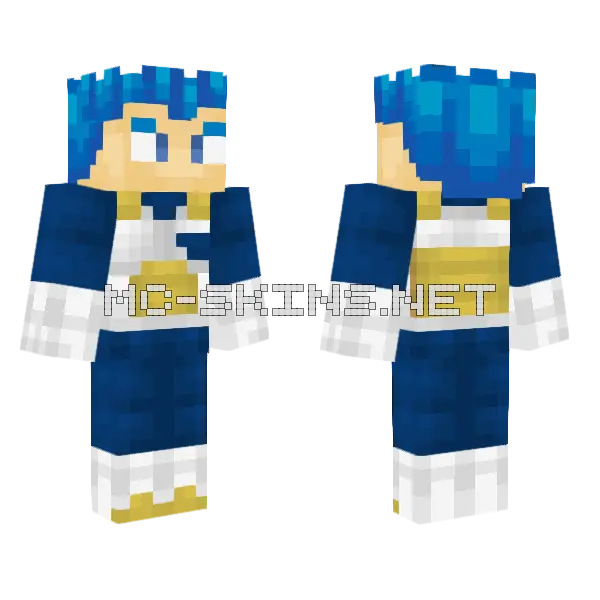Vegeta Full Power Minecraft skin, front and back