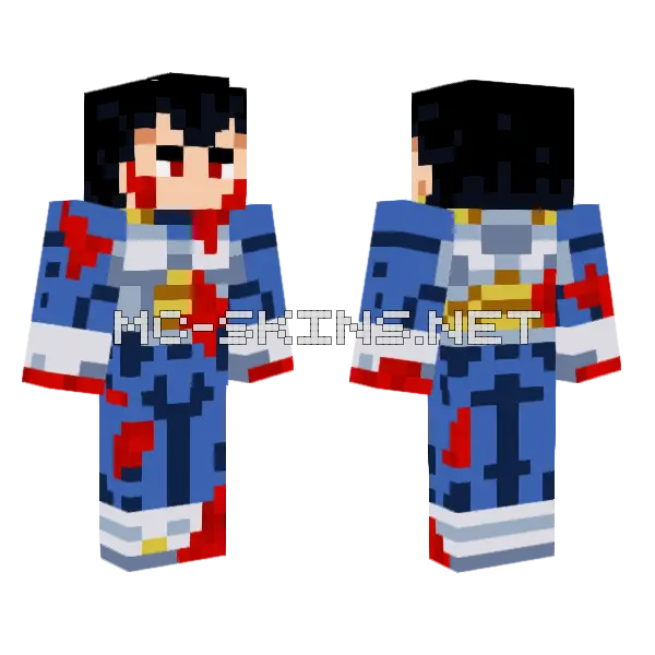 Vegeta Scary Minecraft skin, front and back