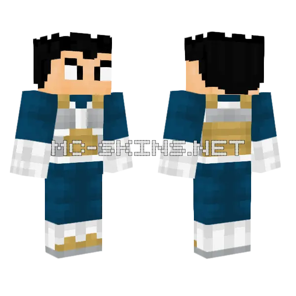 Vegeta Super Saiyan Minecraft skin, front and back