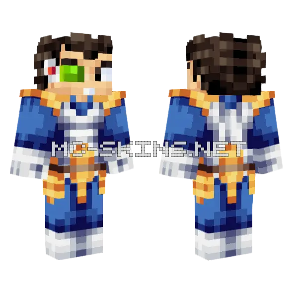Vegeta Super Z Minecraft skin, front and back