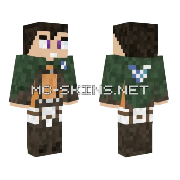 Vegetta777 Attack on Titan Minecraft skin, front and back