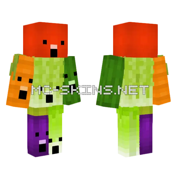Veggie Man Tomato Minecraft skin, front and back