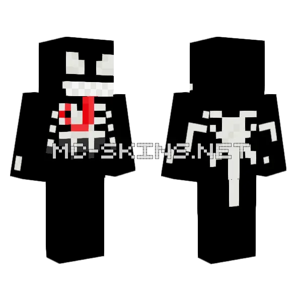 Venom Suit Minecraft skin, front and back