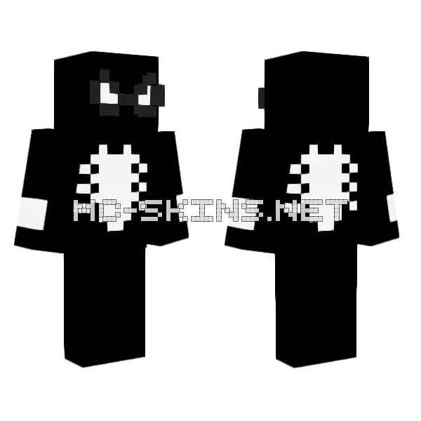 Venom Suit Minecraft skin, front and back