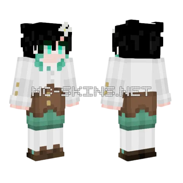 Venti No Cape Genshin Minecraft skin, front and back